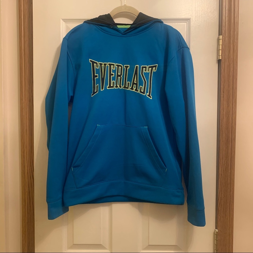 Blue Everlast long sleeve hoodie with kangaroo pocket